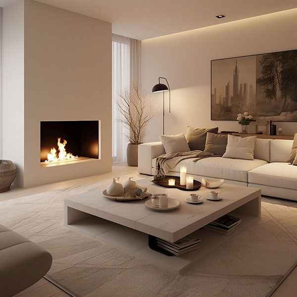 نمونه ای از ترکیب رنگ در بازسازی پذیرایی