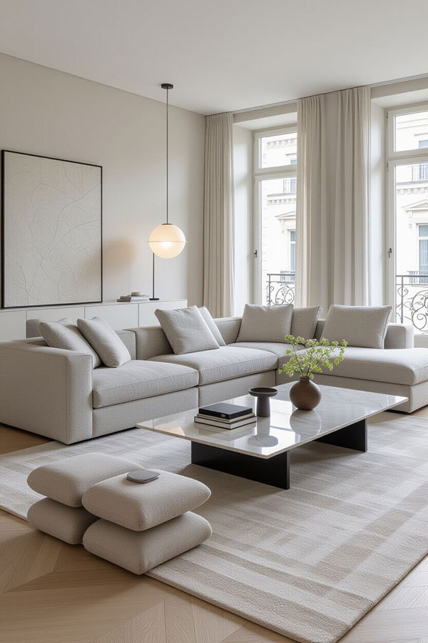 نمونه ای از ترکیب خاکی در پذیرایی کوچک