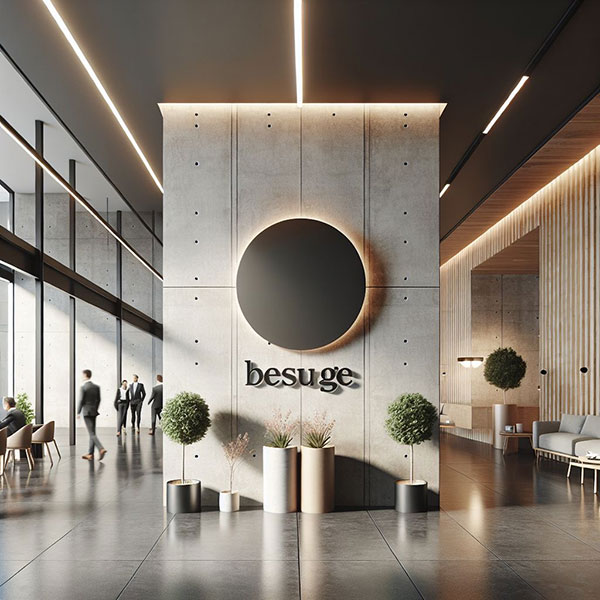 نمونه ای از استفاده از لوگو شرکت در فضای ورودی