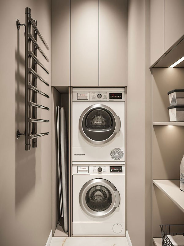 طراحی لاندری روم در راهرو