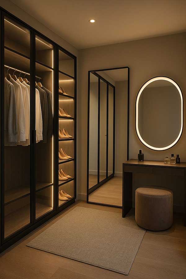 استفاده از آینه در کلوزت روم