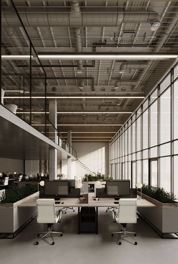 نمونه از طراحی داخلی اداری علاوه بر تاثیر گذاری روی مشتریان، باعث افزایش بهره وری کارکنان نیز می شود.