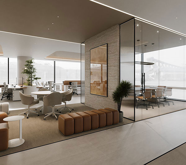 نمونه ای از طراحی دکوراسیون فضای اداری مدرن