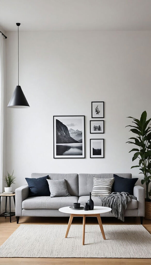 نمونه ای از ترکیب رنگ خنثی طوسی با سرمه ای که در محیط حس زنده ای را ایجاد می کند