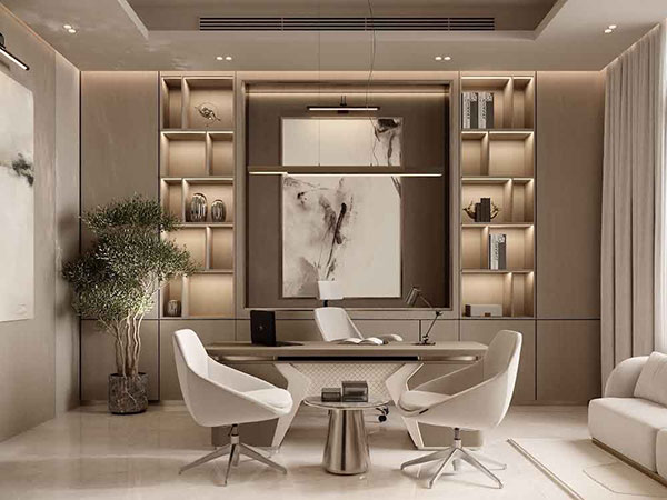 نمونه ای از طراحی داخلی دفتر کار که ویترین کاری شما محسوب می شود.