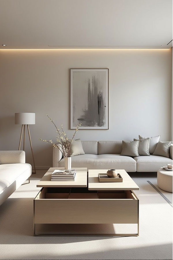 نمونه ای از آپارتمان کوچک بدون وجود المان های اضافی