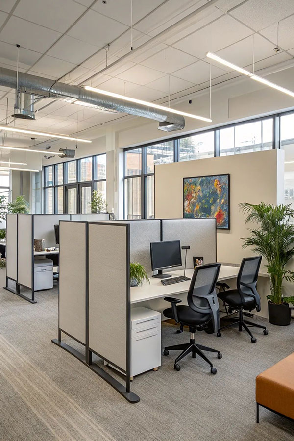 نمونه ای از استفاده از پارتیشن در طراحی فضای اداری