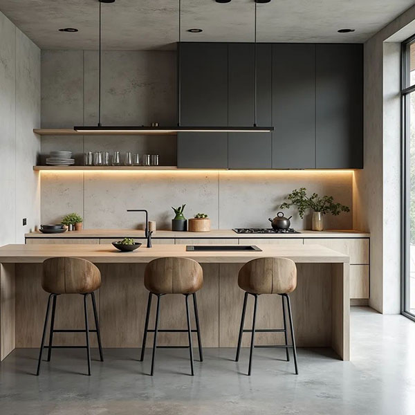 نمونه ای از نور مخفی زیر کابینتها