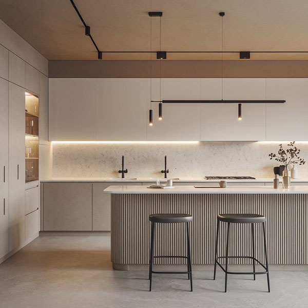 تمرکز روی تغییراتی که بیشترین تاثیر را دارند مثل نورپردازی، کابینت یا جزیره