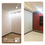 قبل و بعد بازسازی اتاق خواب خانه - پروژه روشن قیطریه