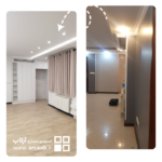 قبل و بعد بازسازی هال خانه - پروژه روشن قیطریه