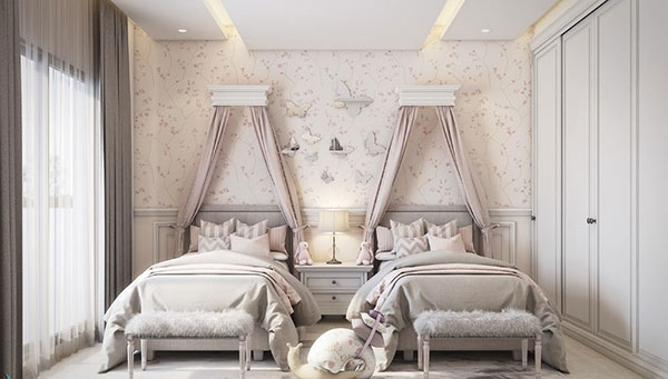 نمونه ای از اتاق مشترک دخترانه