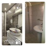 قبل و بعد بازسازی سرویس بهداشتی - پروژه نسترن هروی