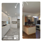 قبل و بعد بازسازی آشپزخانه - پروژه نسترن هروی