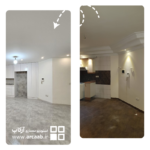 قبل و بعد بازسازی آشپزخانه و هال - پروژه نسترن هروی