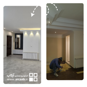 قبل و بعد بازسازی ورودی واحد - پروژه نسترن هروی