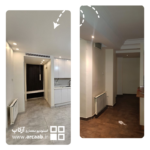 قبل و بعد بازسازی راهرو اتاق - پروژه نسترن هروی