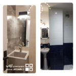 قبل و بعد بازسازی روشویی حمام خانه - پروژه امید هروی