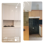 قبل و بعد بازسازی آشپزخانه - پروژه امید هروی