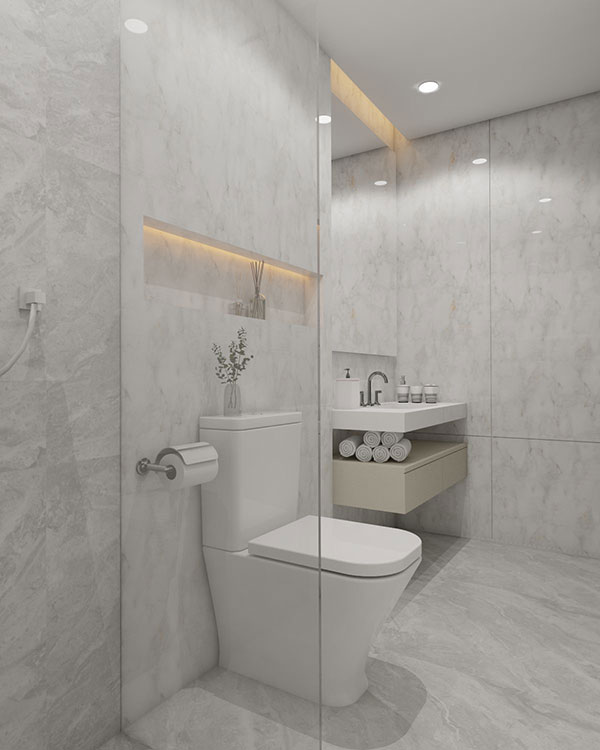 نمونه ای از بازسازی سریع با نصب روشویی و کابین پیش ساخته