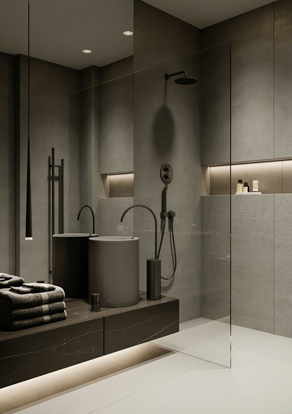 در زمان بازسازی حمام باید به سه محور اصلی توجه کرد: جریان حرکتی در فضا، قابلیت نگهداری متریال و هماهنگی میان نور، رنگ و چیدمان