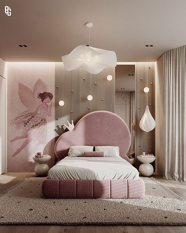 نمونه ای از تم خاص برای اتاق دخترانه