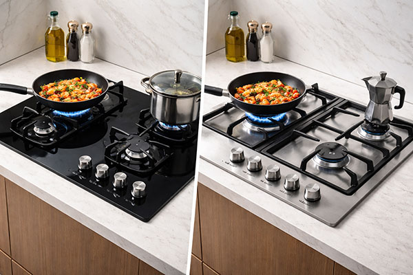 انتخاب بین گاز رومیزی شیشهای یا استیل