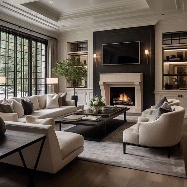 نمونهای از چیدمان گل در پذیرایی