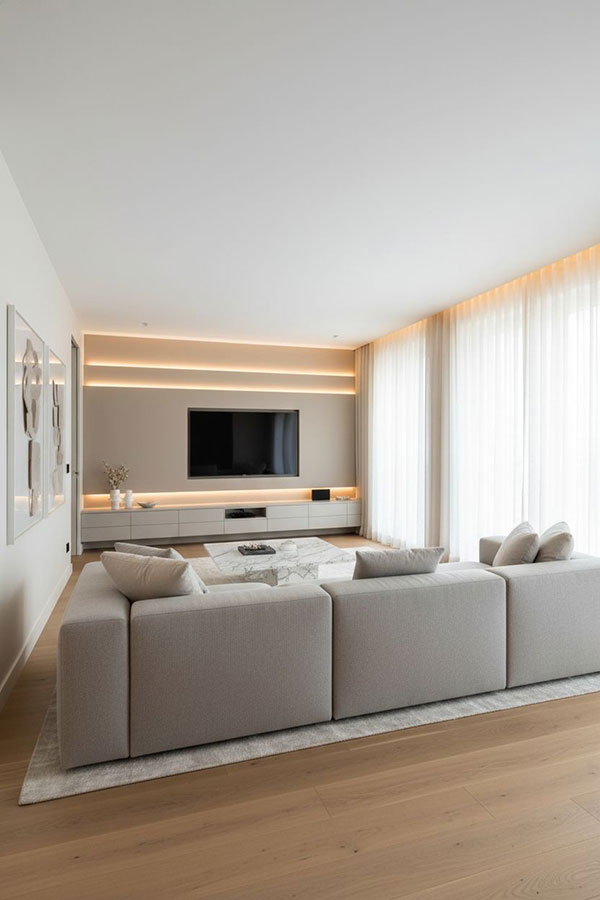 در‌ بازسازی اتاق تلویزیون، رعایت اصول ارگونومی و استانداردهای زاویه دید، در کاهش خستگی چشم و گردن نقش حیاتی دارد. طراحی صحیح باید به‌گونه‌ای باشد که بیننده بدون خم‌کردن بیش‌ازحد سر، در یک خط دید طبیعی به صفحه نگاه کند