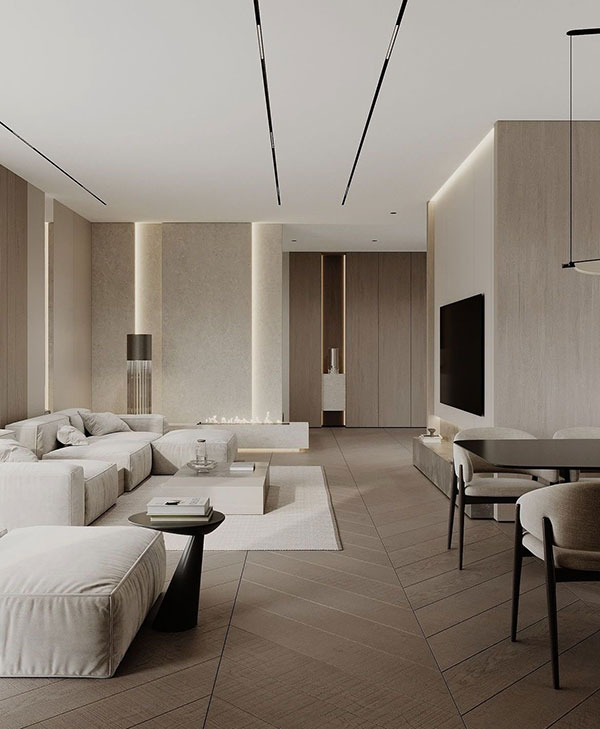 نمونه‌ای از بازسازی تی‌وی روم: مبلمان، نور، ابعاد تلویزیون و حتی مسیر رفت‌وآمد مناسب 