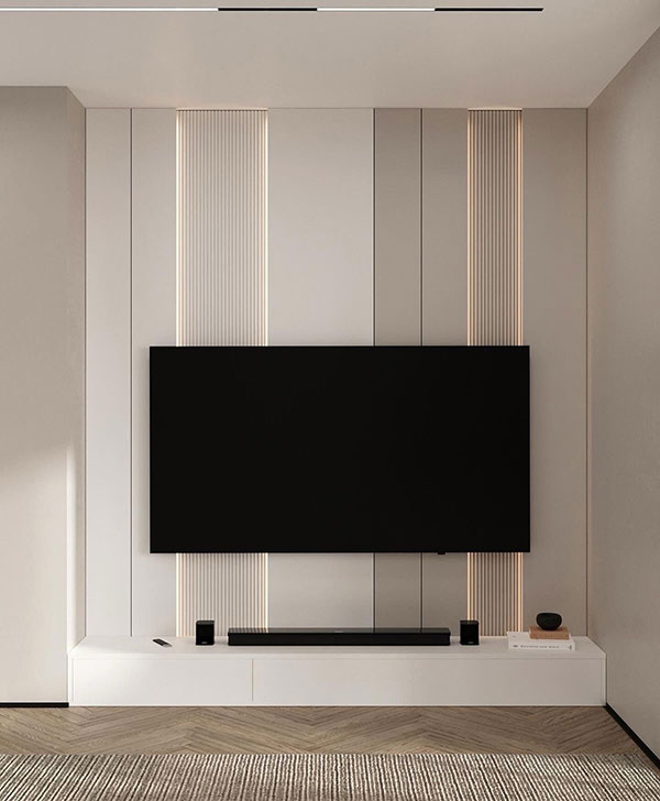 نمونه‌ای از بک‌وال تلوزیون با استفاده از کامپوزیت