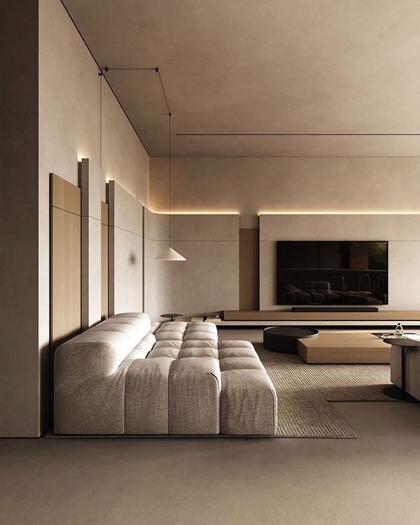 نمونه‌ای از بک‌وال تلوزیون با استفاده از میکروسمنت