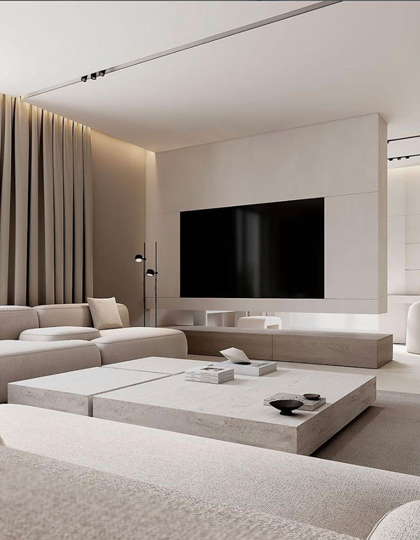 نمونه‌ای از تی‌وی روم با نور عملکردی برای فعالیت‌های مکمل مثل خواندن یا کار با موبایل که باید جهت‌دار باشد از نمونه‌های آن می‌توان به چراغ‌های مطالعه کنار مبل اشاره کرد