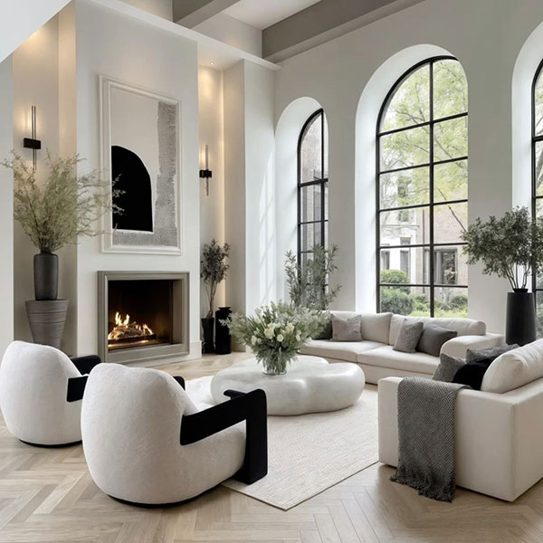 نمونهای از استفاده گلدان در پذیرایی