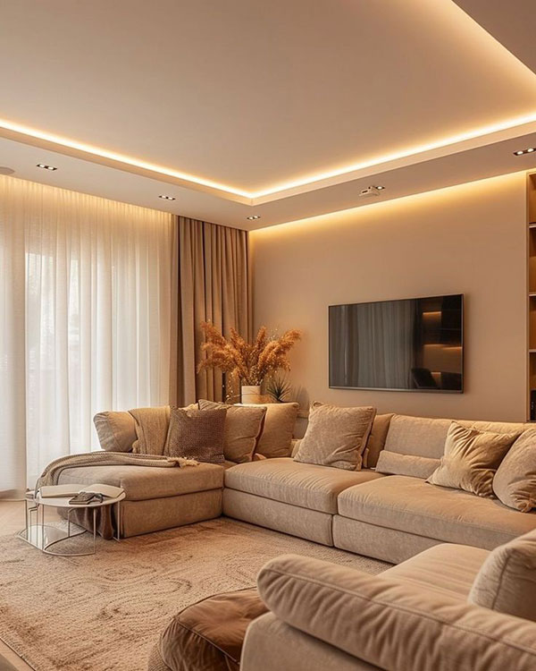 نمونه ای از نورپرداری کناف در هال