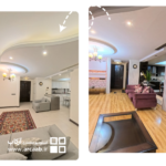 قبل و بعد بازسازی هال خانه - پروژه ظرافت فردوس