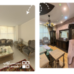 قبل و بعد بازسازی پذیرایی خانه - پروژه ظرافت فردوس