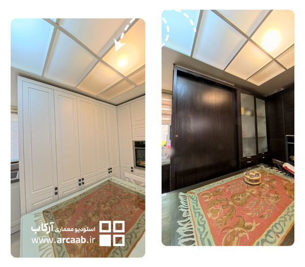 قبل و بعد بازسازی آشپزخانه - پروژه ظرافت فردوس