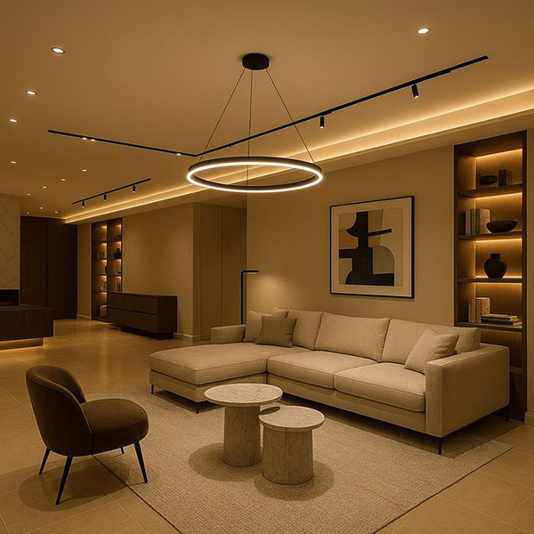 استفاده از نور مخفی به همراه لوستر