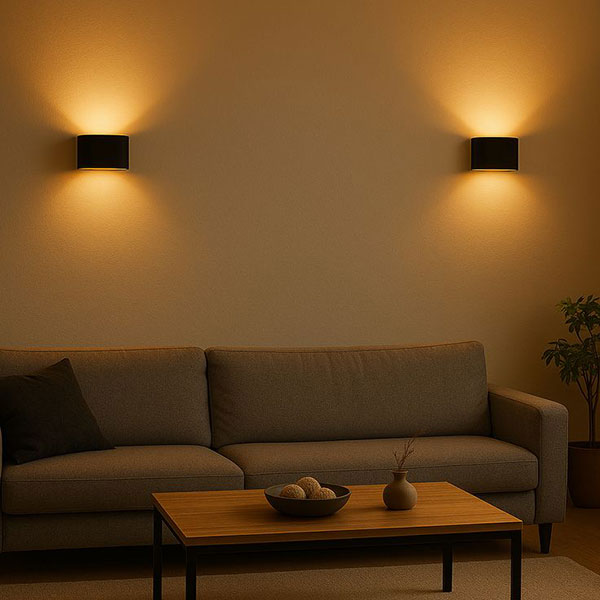 نمونه ای از نورپردازی با دیوارکوبهای غیرمستقیم