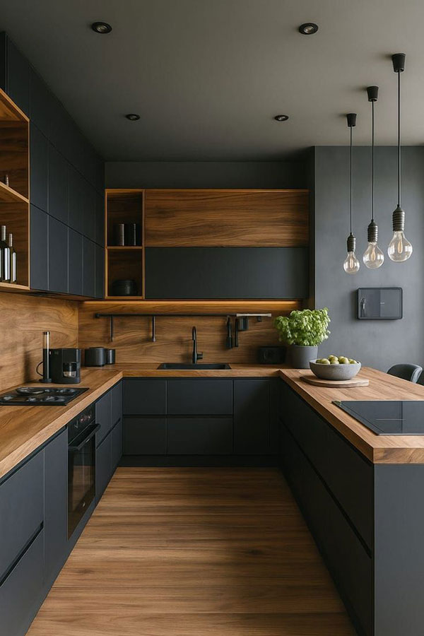 نمونهای از کابینت ام دی اف برای آشپزخانه