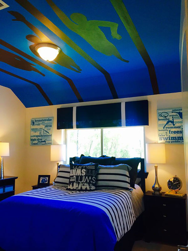 طراحی اتاق خواب پسرانه با تم شنا