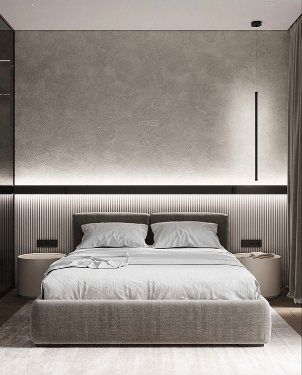 نمونه‌ای از پوشش دیوار پشت تخت‌خواب با ترمووال